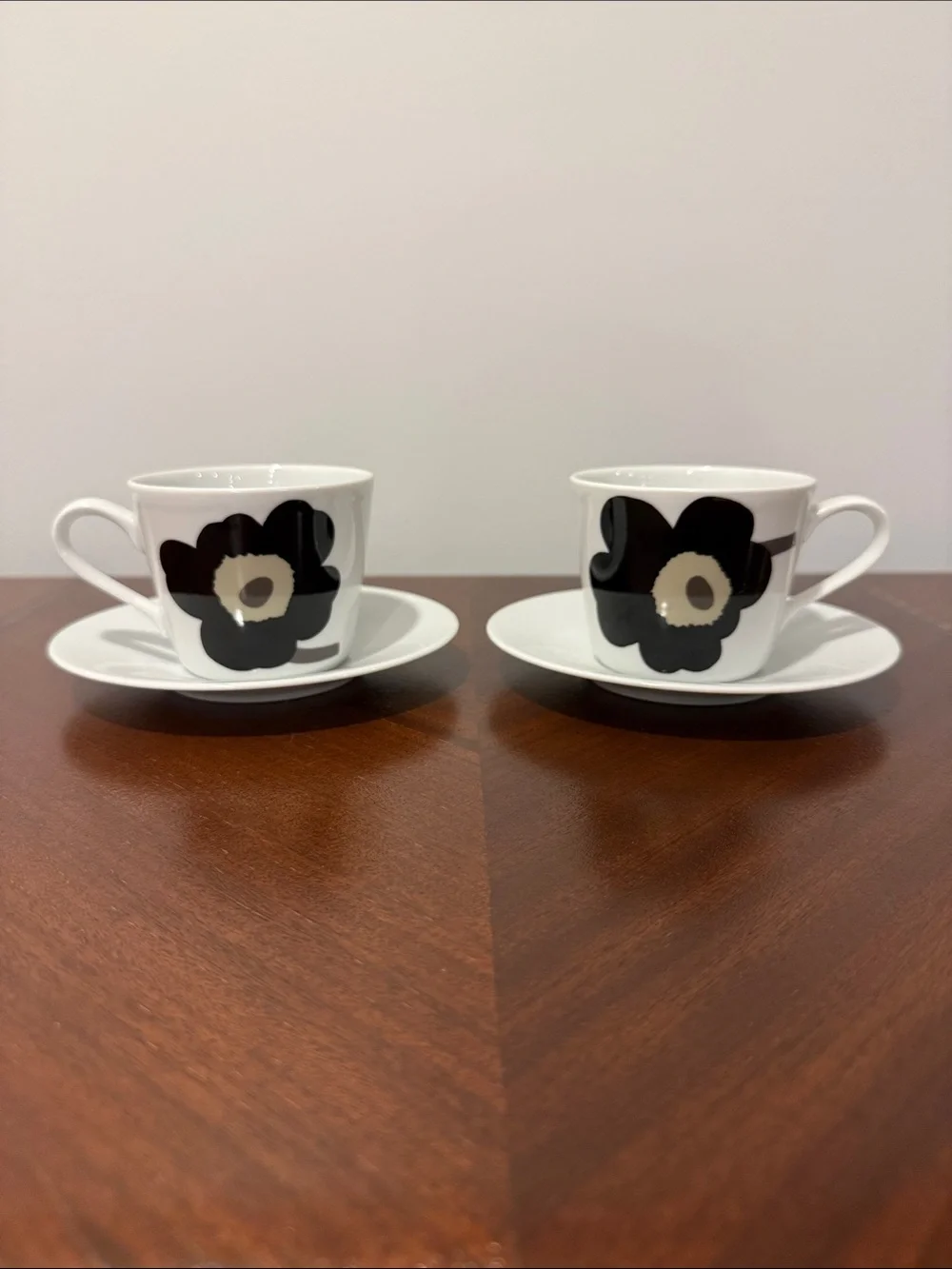 *Like New/Never Used * Set of 2 Marimekko Oiva Unikko Cups & Saucers